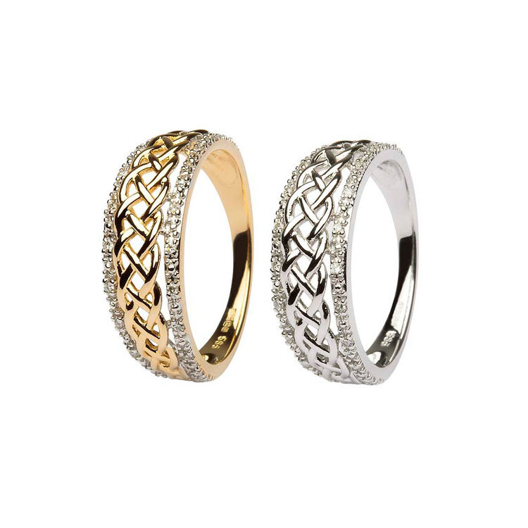 14K Yellow or White Celtic Knot Wedding Ring