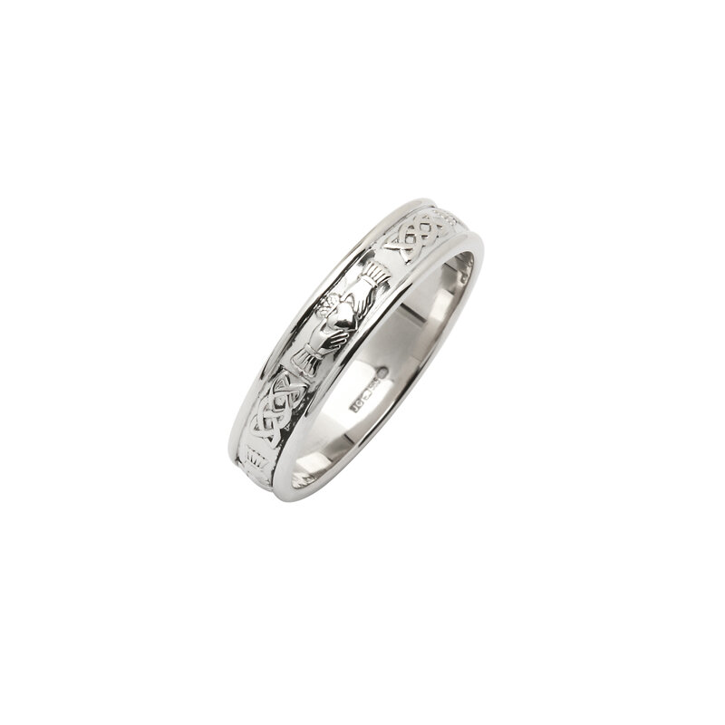 Men's Sterling Silver Corrib Claddagh Wedding Ring