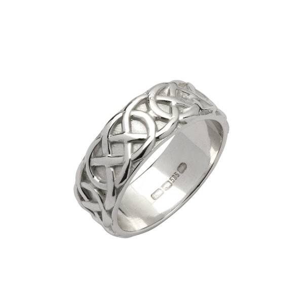 Men's Wide Sterling Silver Celtic Knot Wedding Ring