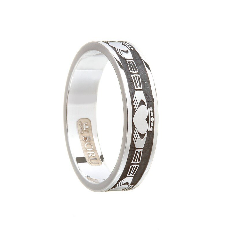Ladies Sterling Silver Claddagh Wedding Ring