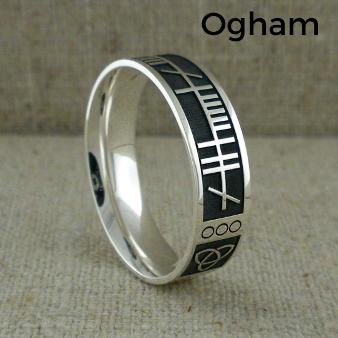 Sterling Silver Ogham My Soul Mate Wedding Ring