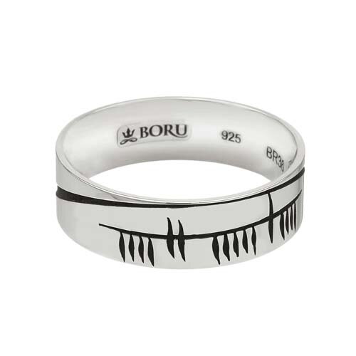 Sterling Silver Ogham Wedding Ring