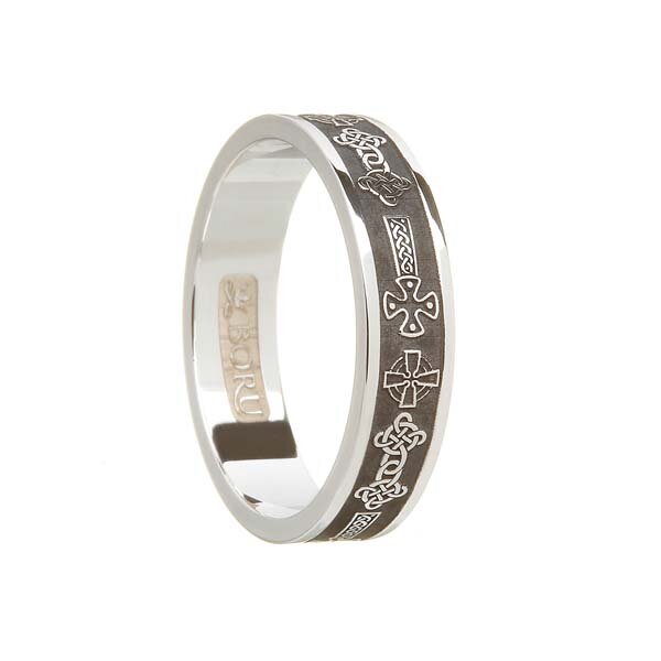 Ladies Sterling Silver Celtic Cross Wedding Ring