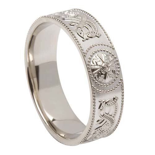 Sterling Silver 6 mm Celtic Warrior Shield Wedding Ring Comfort Fit