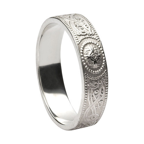 Sterling Silver 4.5 mm Celtic Warrior Shield Wedding Ring