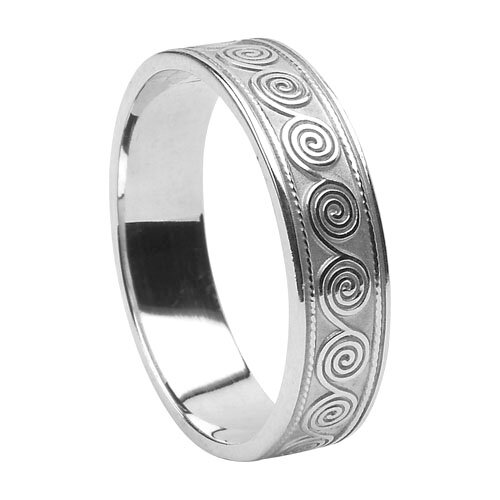 Men's Sterling Silver Celtic Spiral Wedding Ring