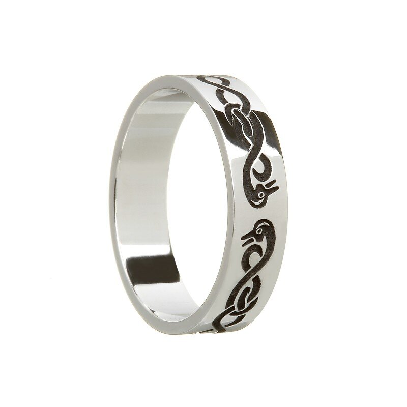 Ladies Sterling Silver Celtic Le Cheile Wedding Ring