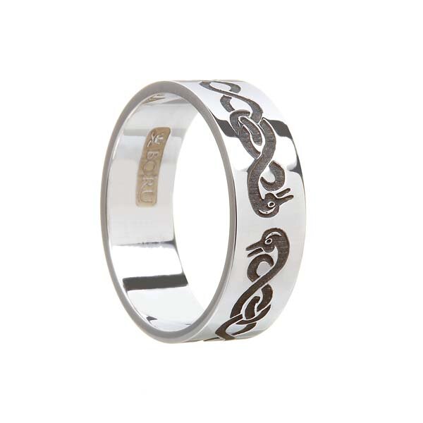 Men's Sterling Silver Celtic Le Cheile Wedding Ring