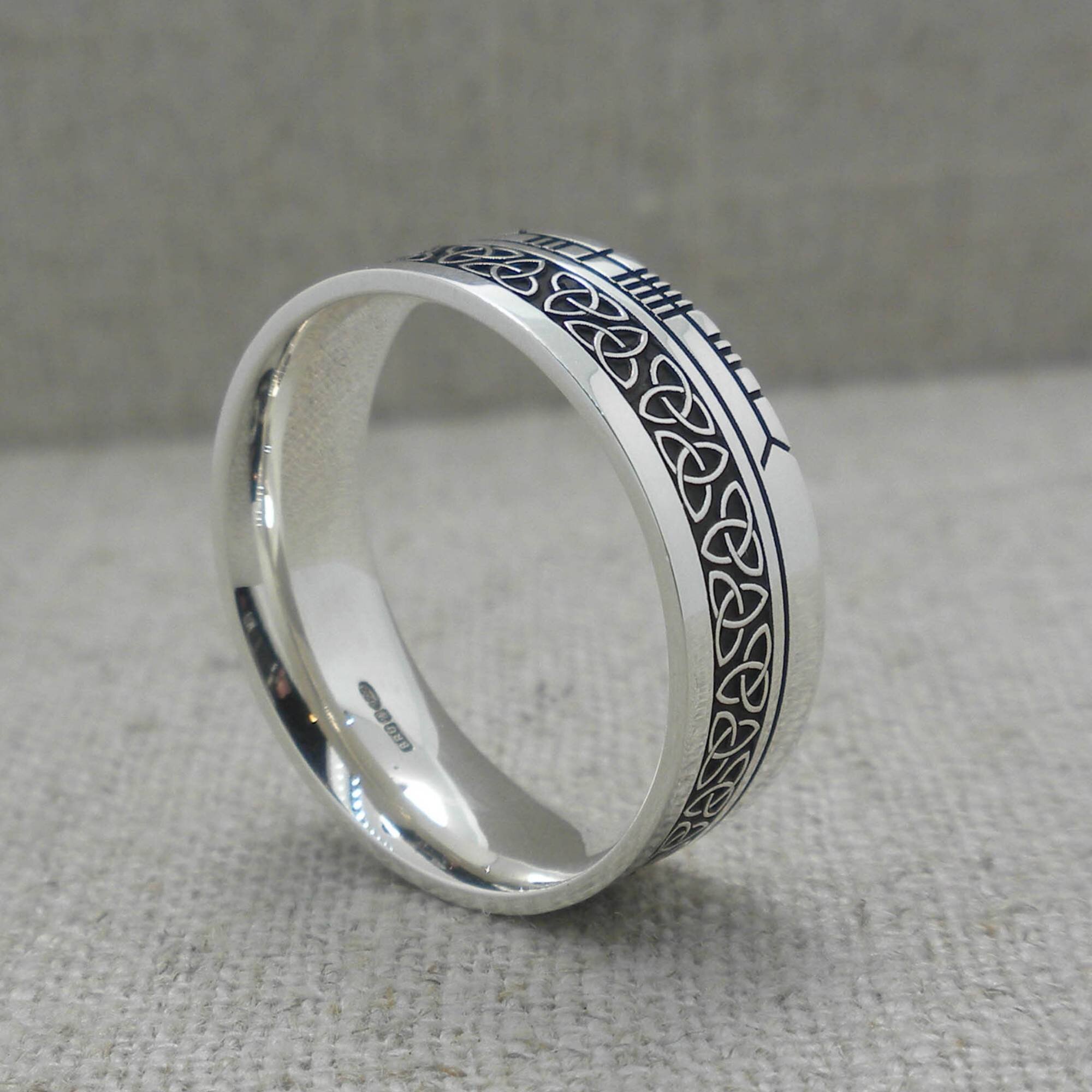 Irish Made Wedding Ring with Trinity Knot