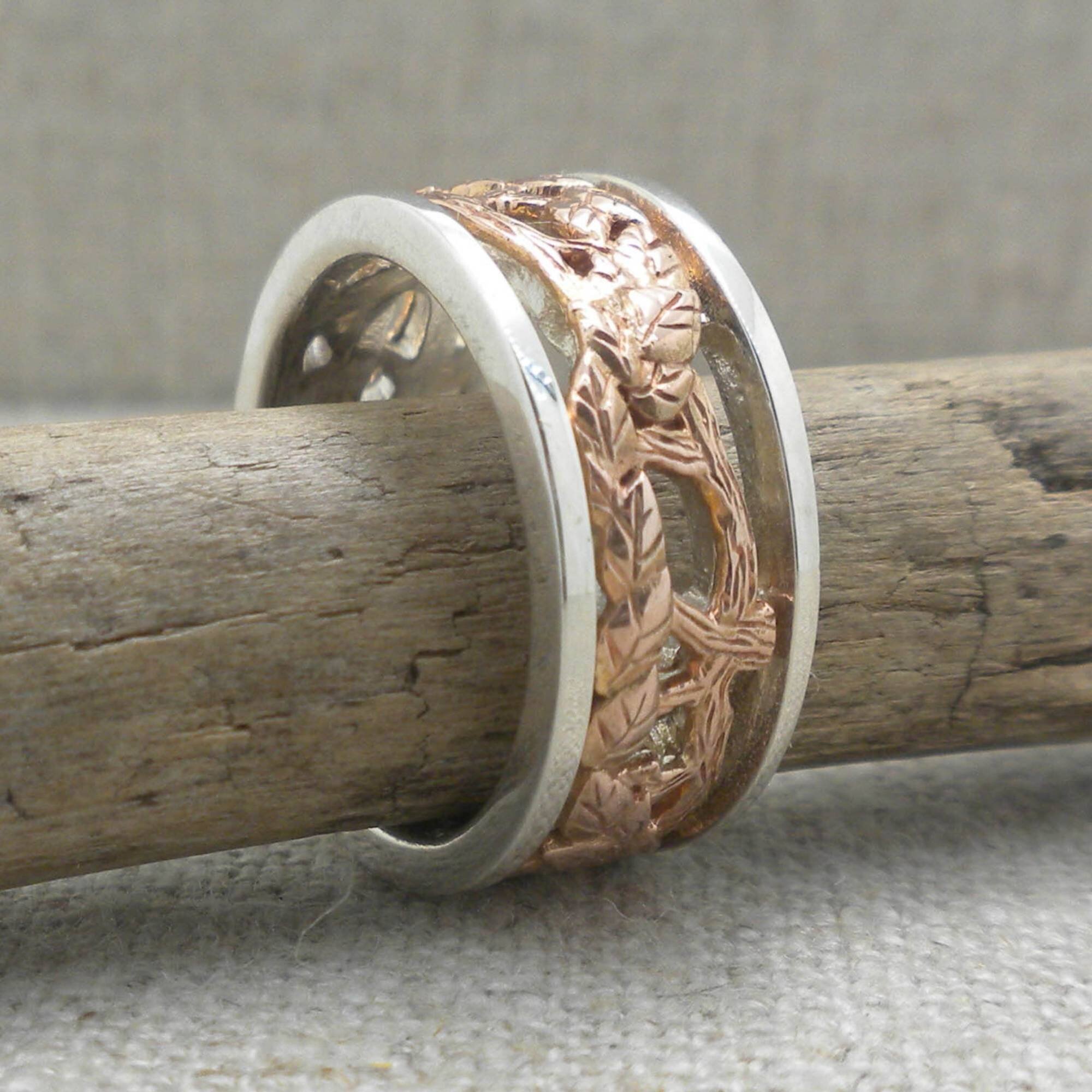 Sterling and Rose Wedding Ring by Keith Jack