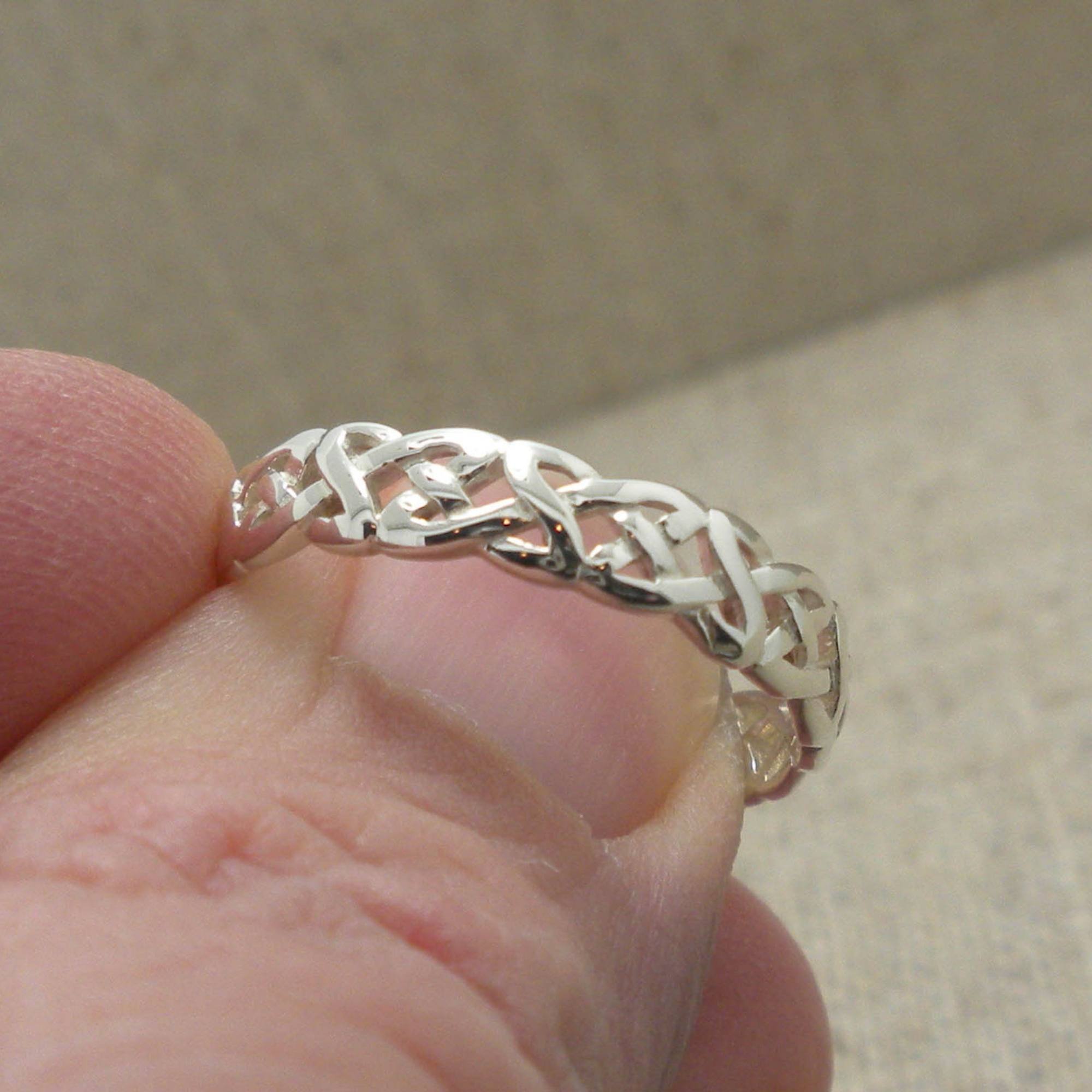 Keith Jack Narrow Silver Celtic Ring