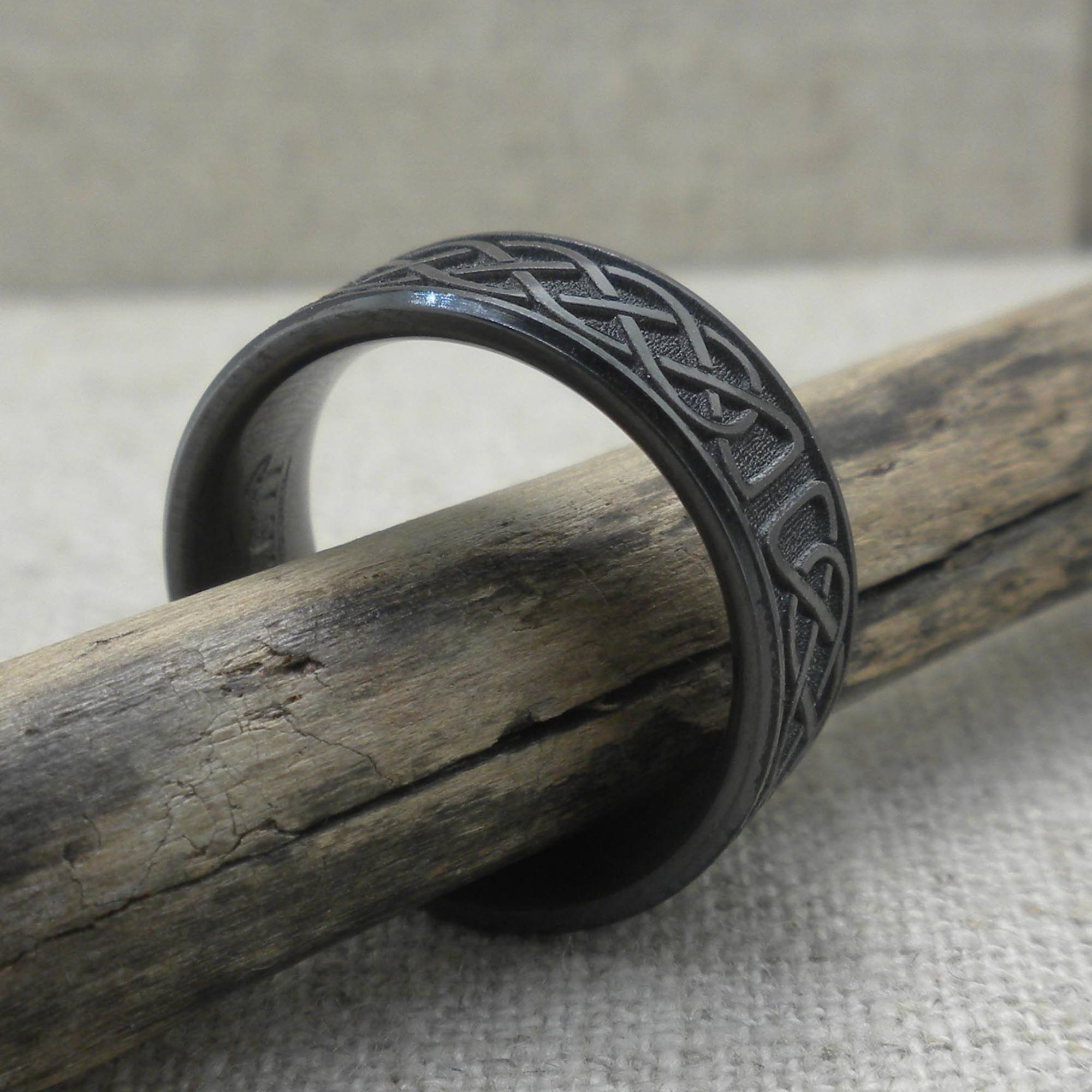 Black Celtic Knot Wedding Ring