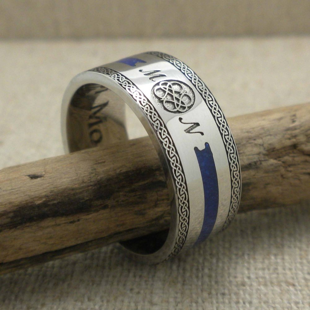 Celtic Knot Wedding Ring with Blue Lapis