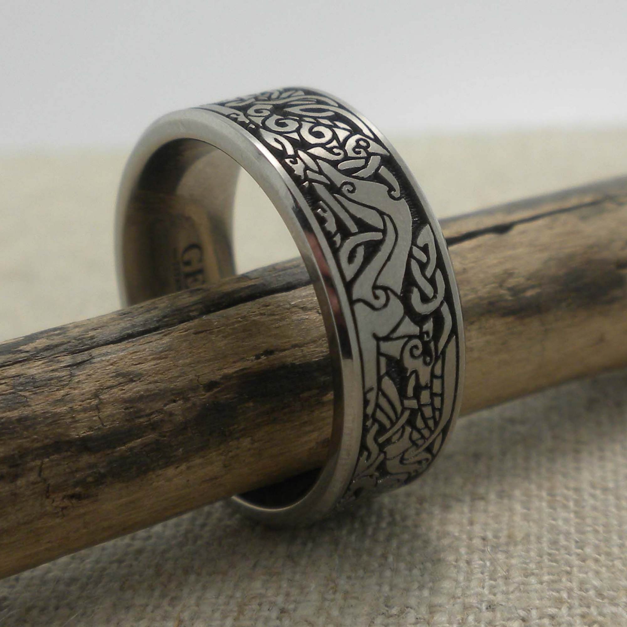 Celtic Hound Wedding Ring