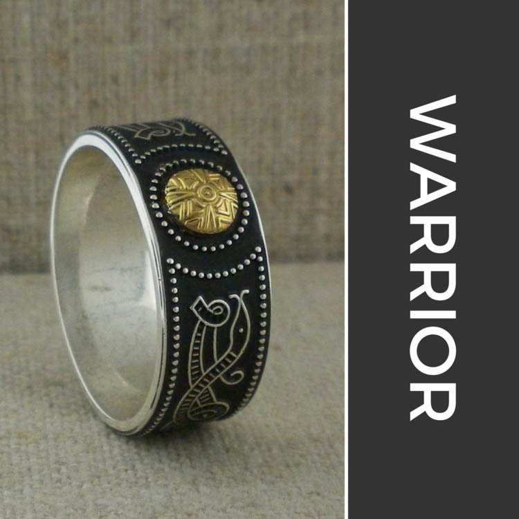 Warrior Shield Wedding Rings