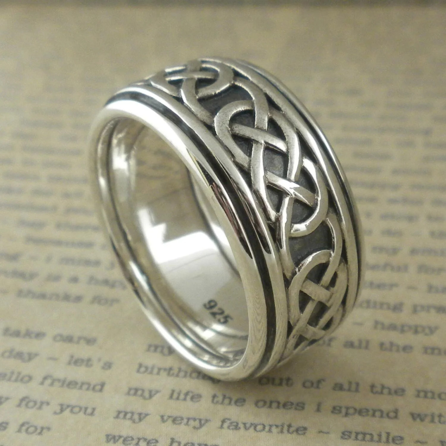 Sterling Silver Celtic Eternity Knot Wedding Ring — Unique Celtic - Main Image