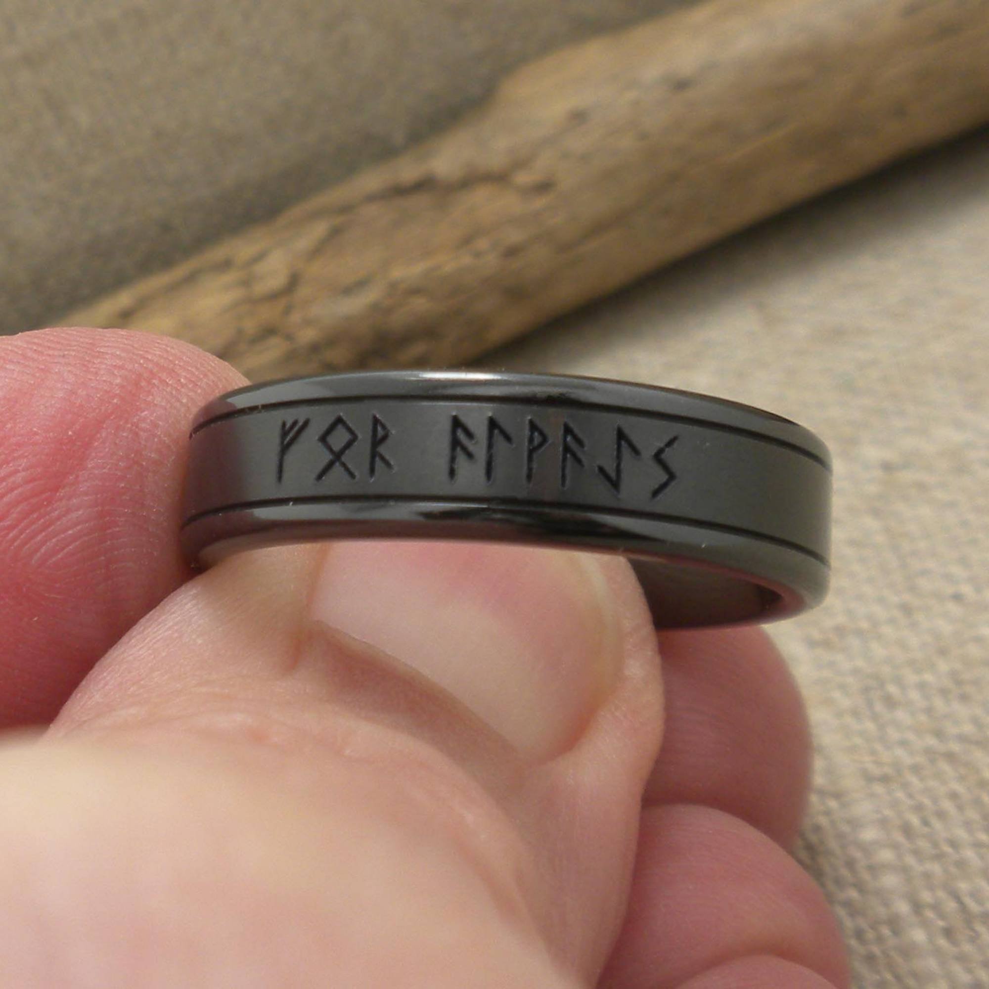 Black Rune Wedding Ring