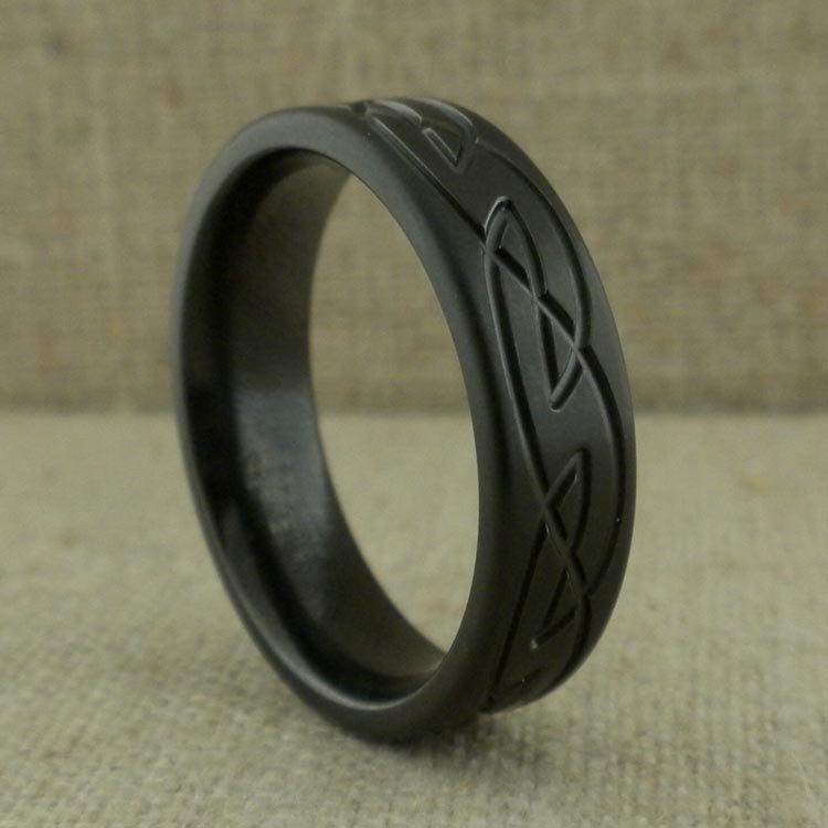 Black Celtic Wedding Ring