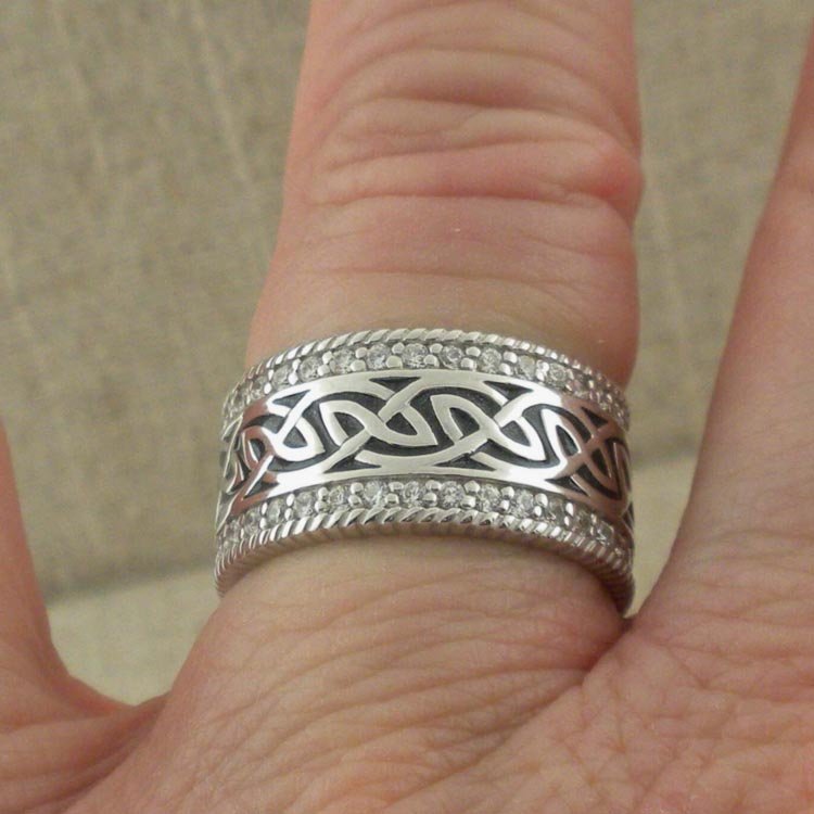 Keith JackCeltic Knot Wedding Ring with CZs