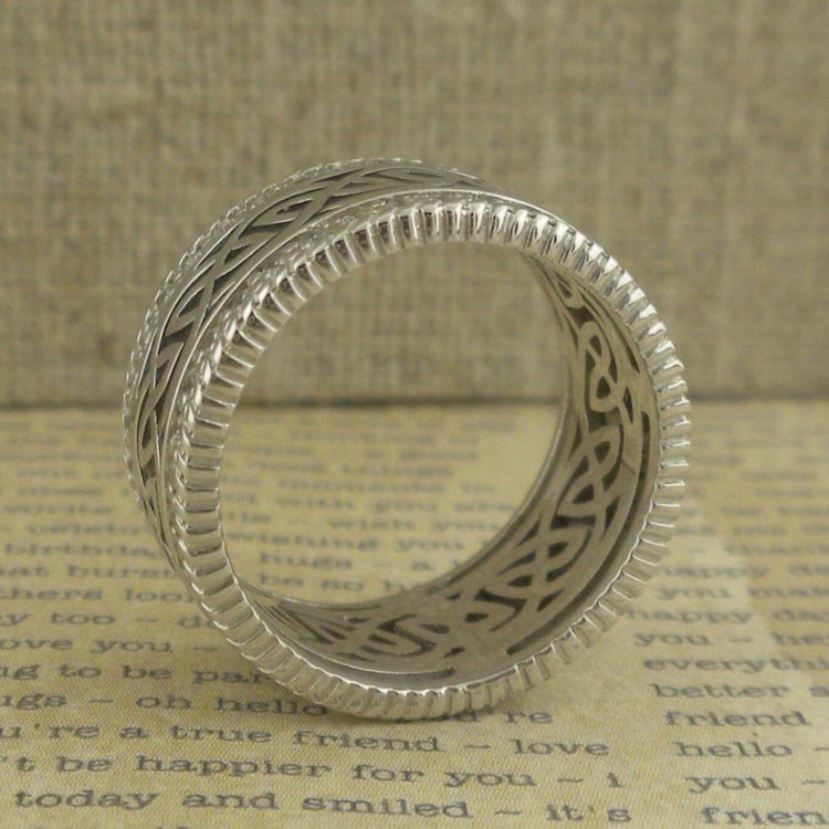 Celtic Knot Wedding Ring with CZs 