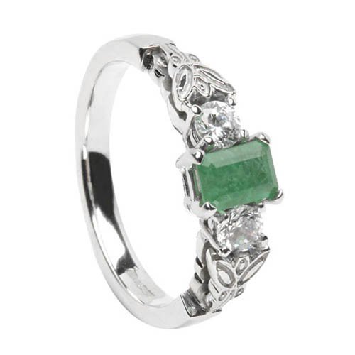Emerald Engagement Ring made in Ireland
