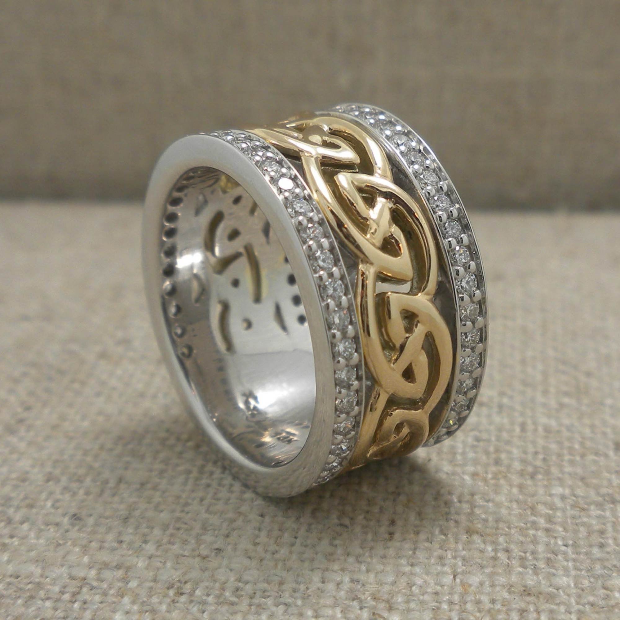 Keith Jack Custom Wedding Ring in 14K with Diamonds