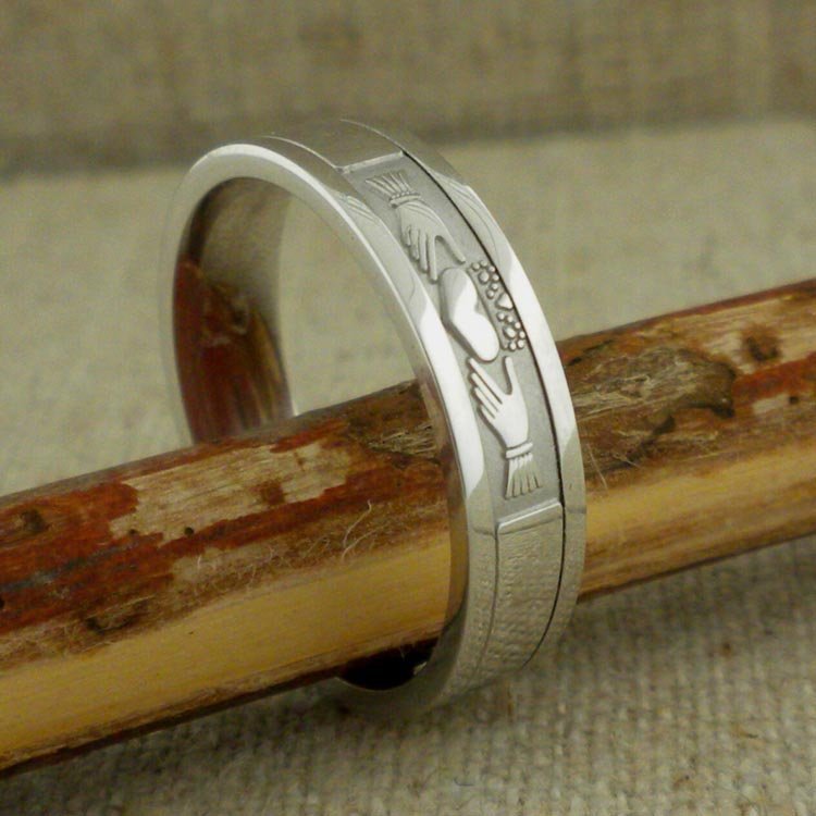 Custom Claddagh Wedding Ring in Sterling Silver
