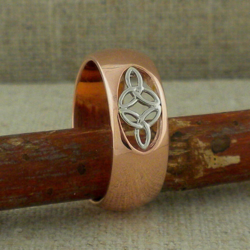 Custom Trinity Knot Wedding Ring in White and Rose Gold