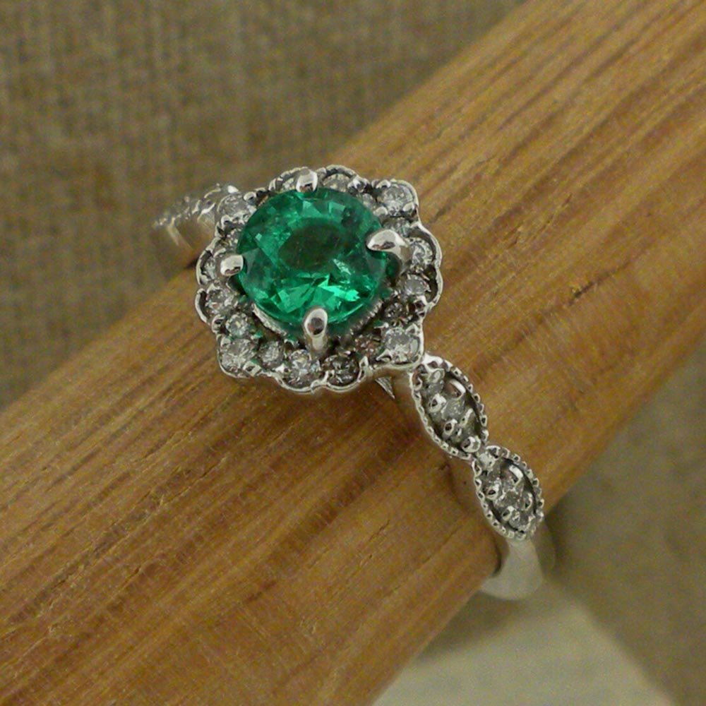 Custom Emerald Engagement Ring