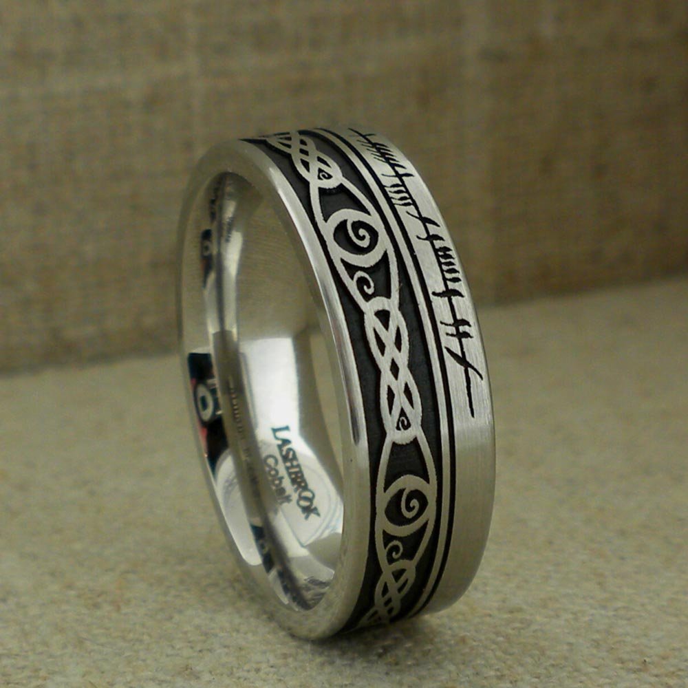 Custom Cetlic Wedding Ring with Ogham