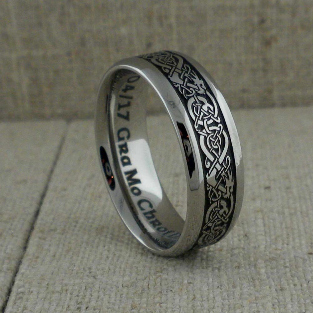 Celtic Dragon Wedding Ring