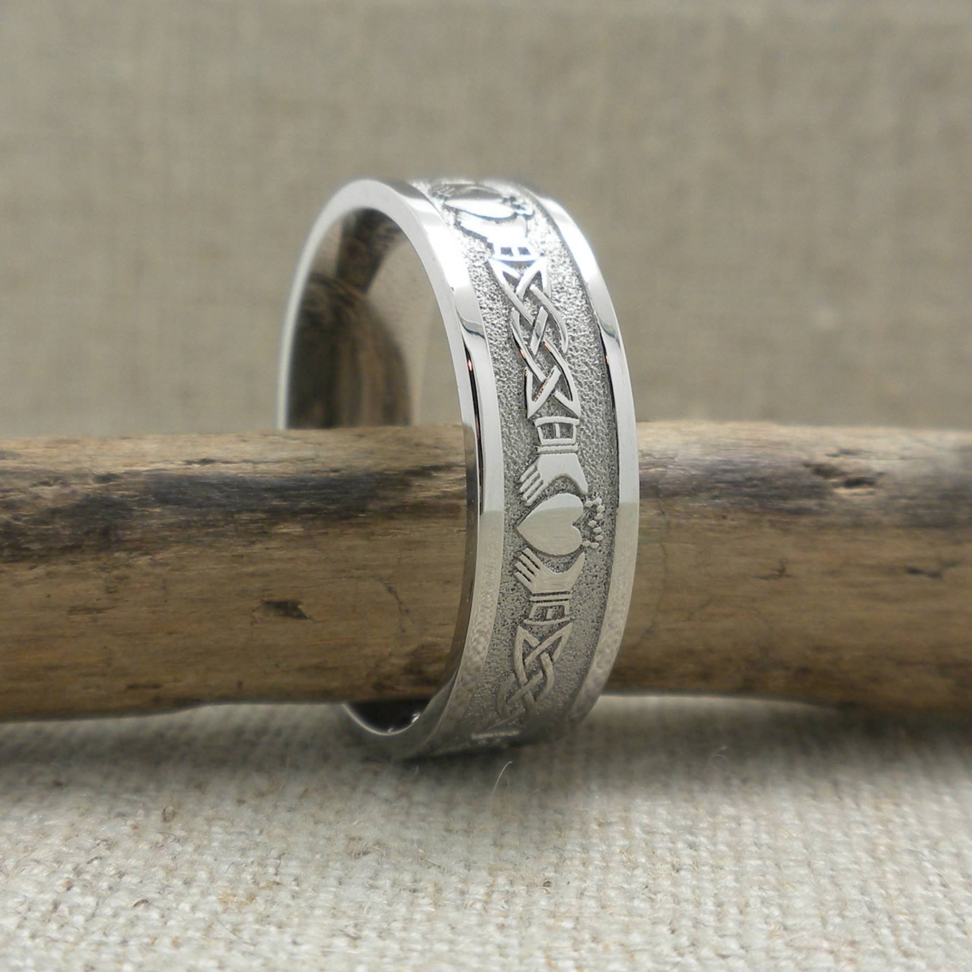 6.5 mm Celtic Claddagh Wedding Ring — Unique Celtic Wedding Rings