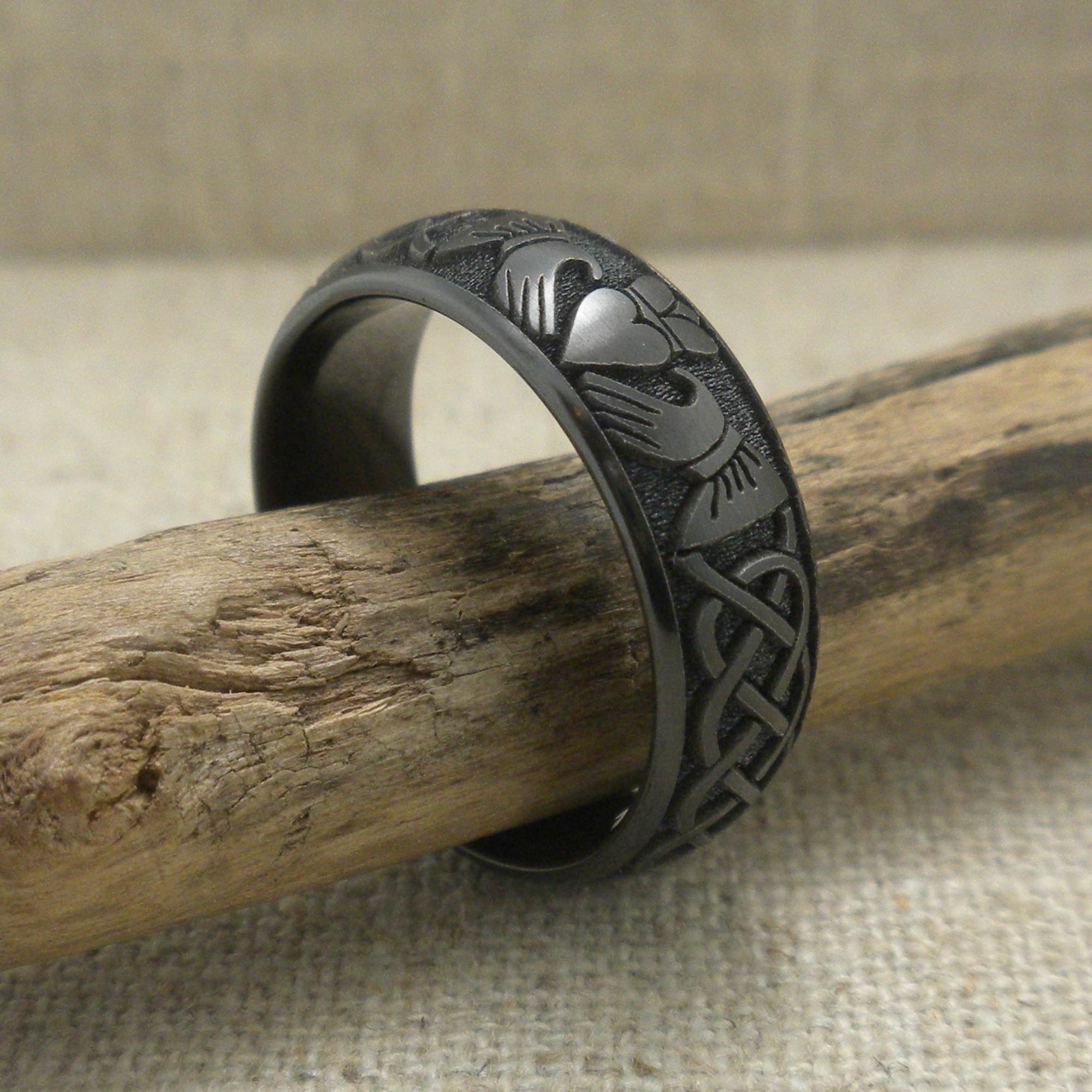 Black Claddagh Wedding Ring