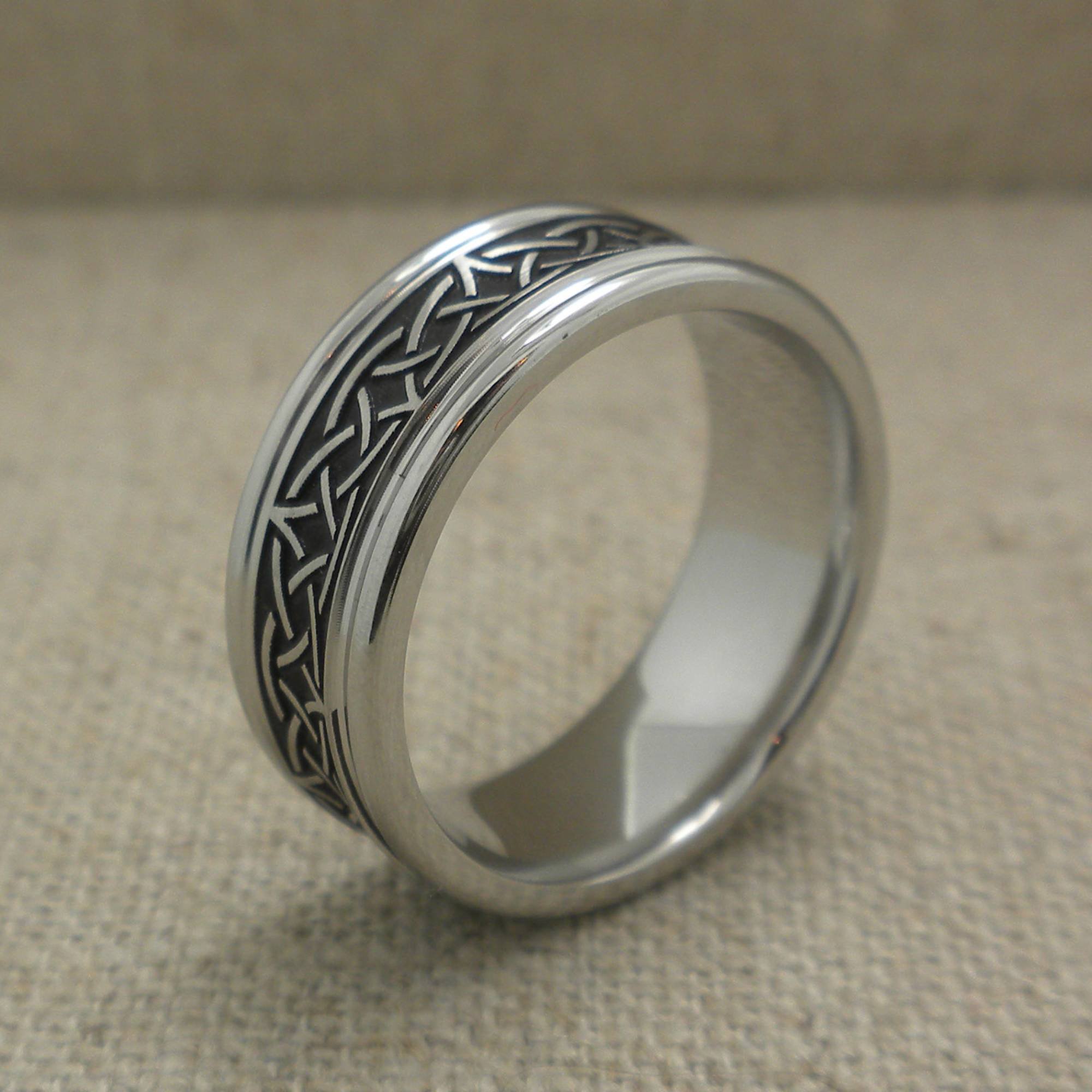 Concave Celtic Wedding Ring in Cobalt Chrome