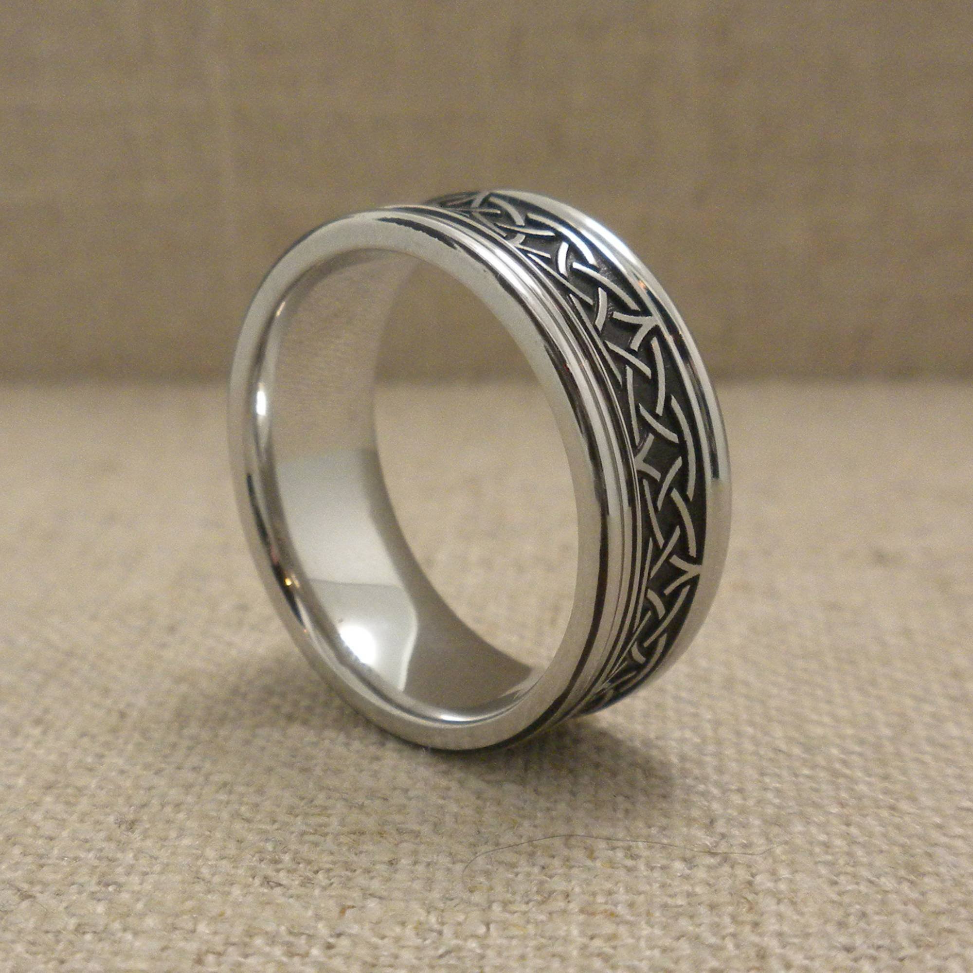 Concave Celtic Wedding Band made in the USA