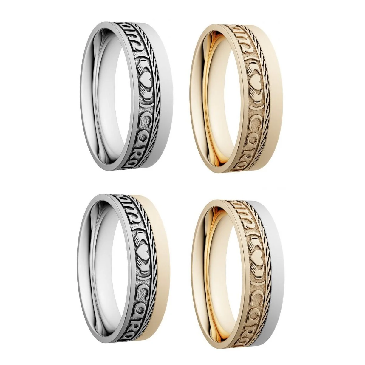 Mo Anam Cara Wedding Ring 7.2 mm with Rail Edge