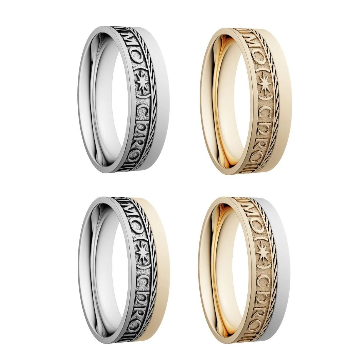 Gra Geal Mo Chroi Wedding Ring with Rail Edge