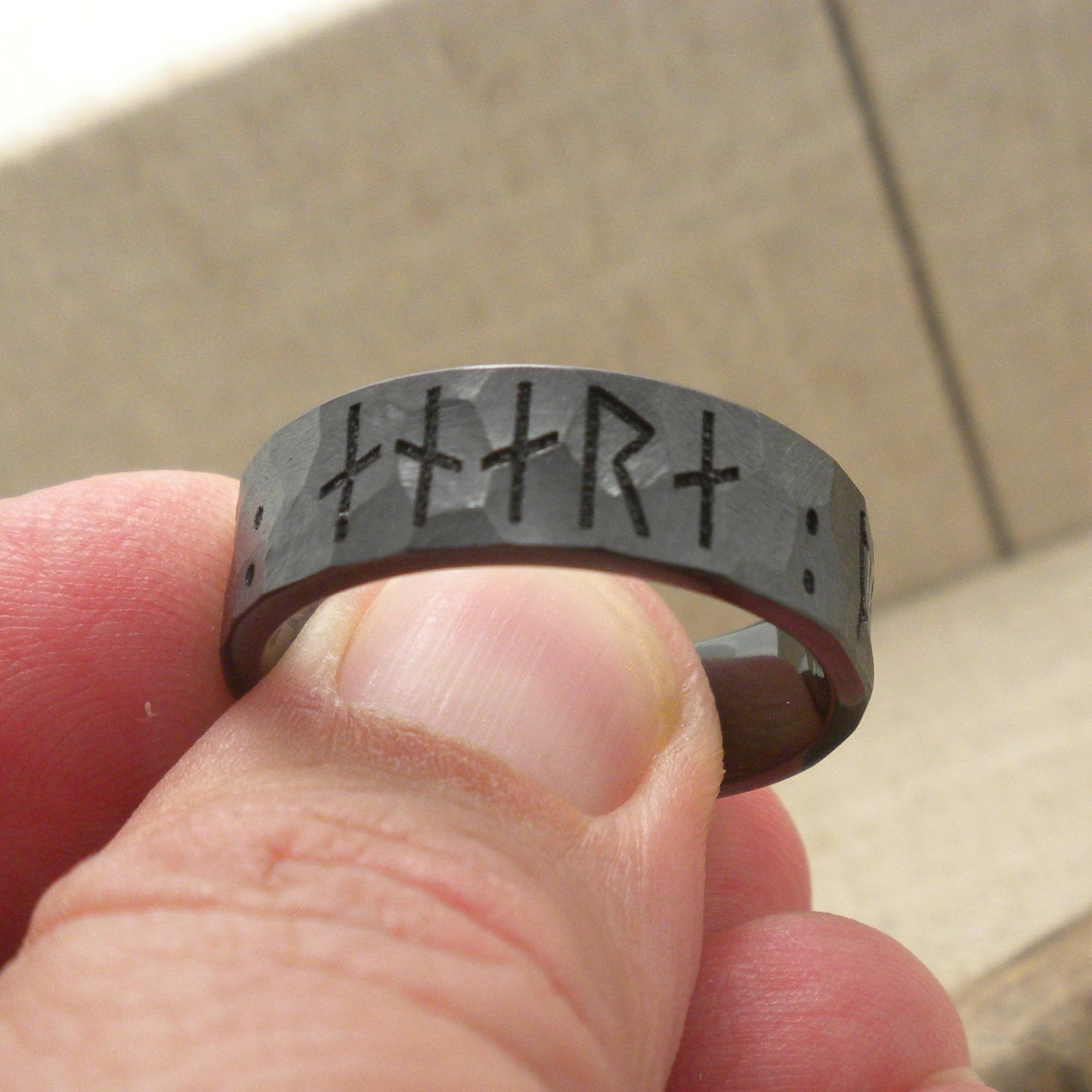 Black Zirconium Rung Wedding Ring