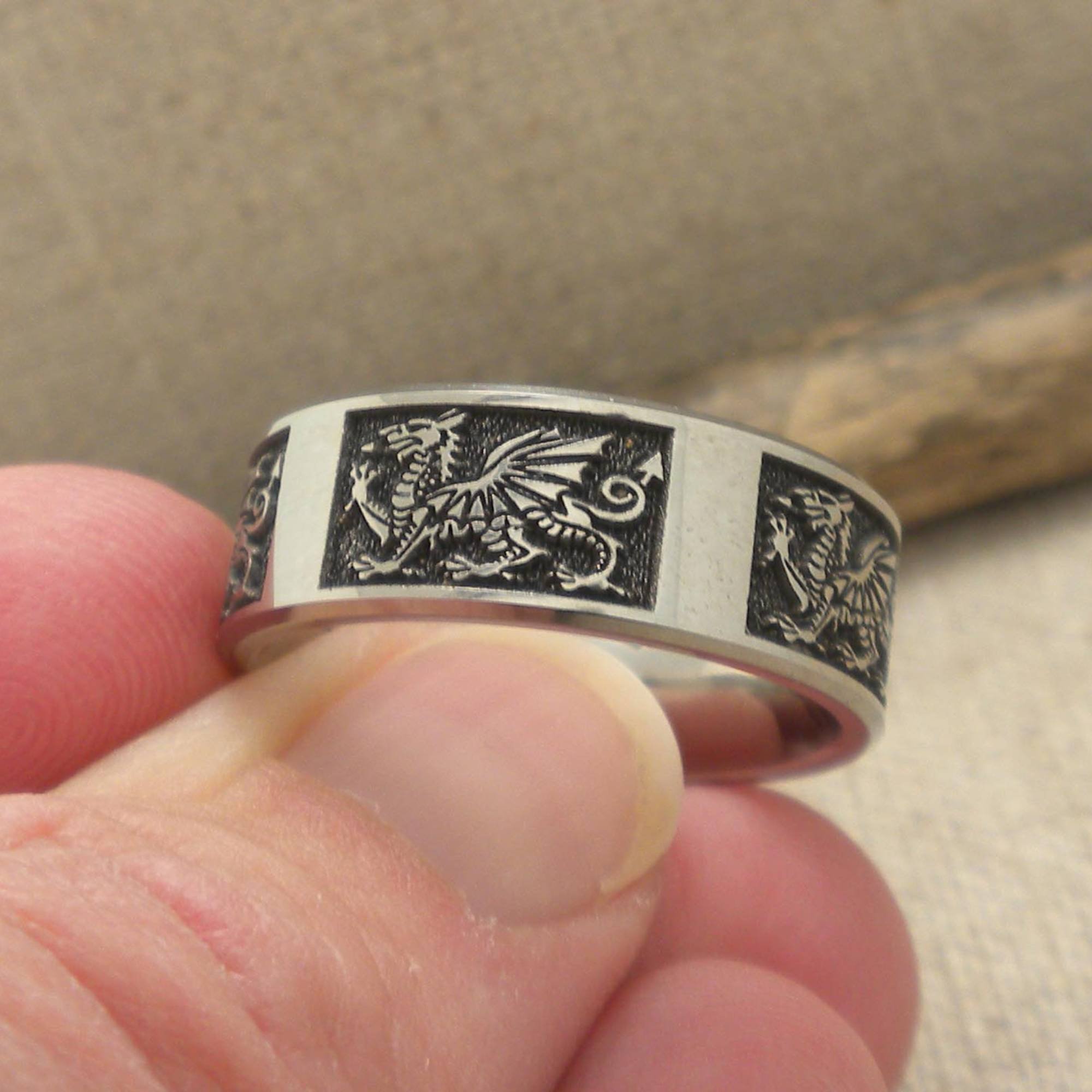 Welsh Dragon Wedding ring