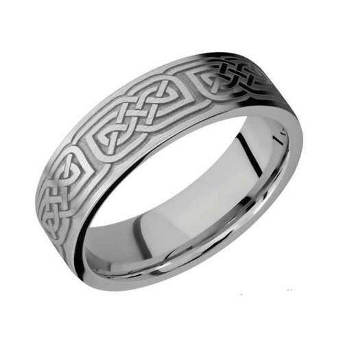 Flat Celtic Knot Wedding Ring in Titanium