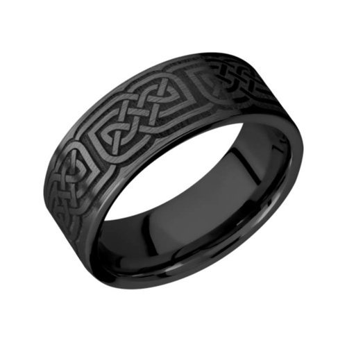 Celtic Knot Wedding Ring in Black Zirconium