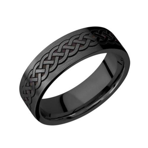 Celtic Knot Wedding Ring in Black Zirconium