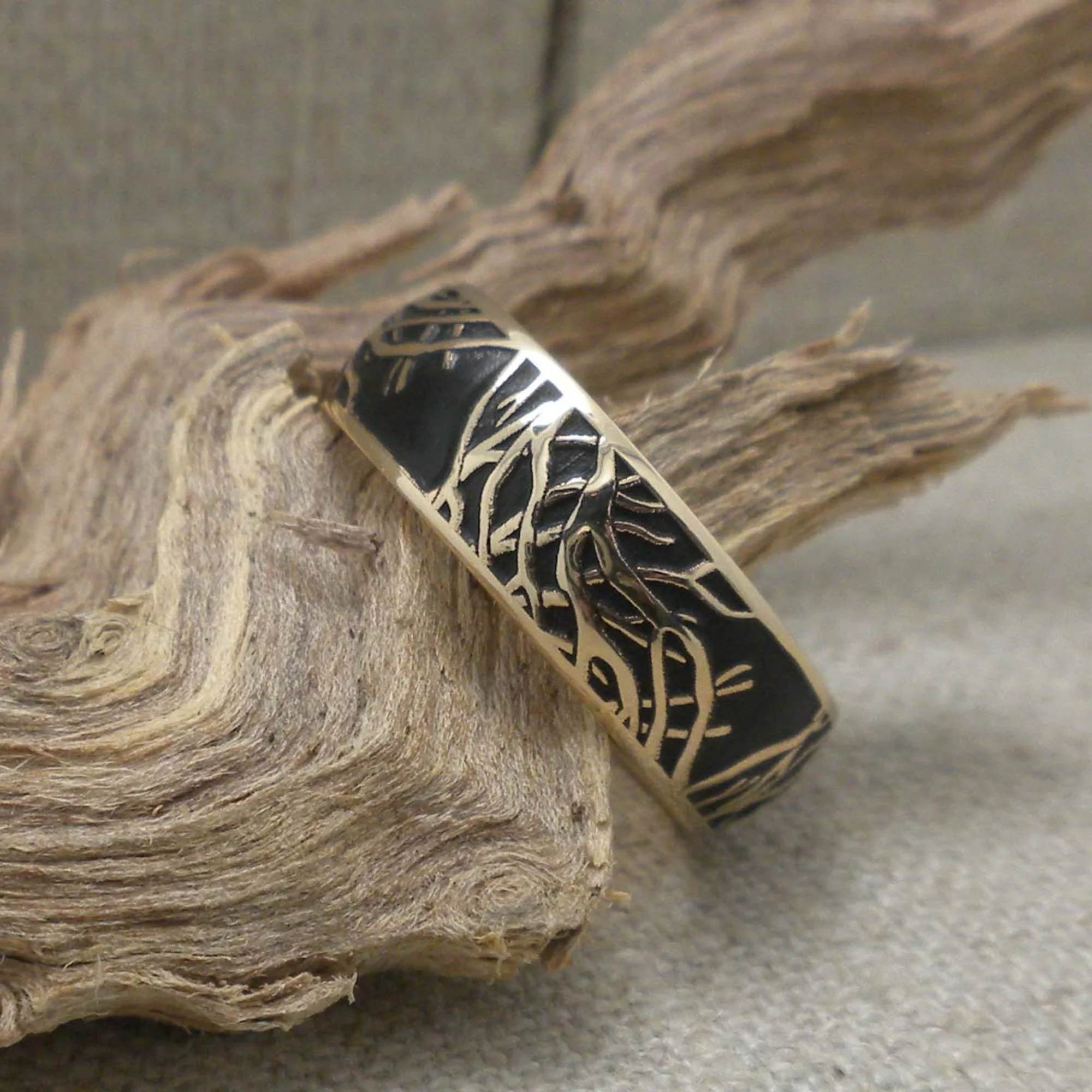 Custom 14K Branches Wedding Band