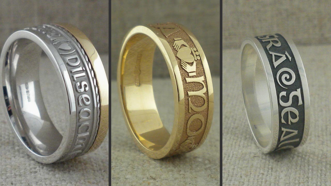 Minter & Richter - Titanium Rings | CONNEMARA MARBLE BOG | Rare Connemara  Marble & Irish Bog Oak - Irish Wedding Rings
