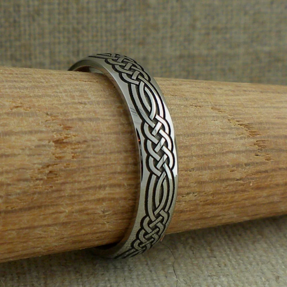 Custom Celtic Wedding Ring in Cobalt Chrome — Unique Celtic Wedding Rings