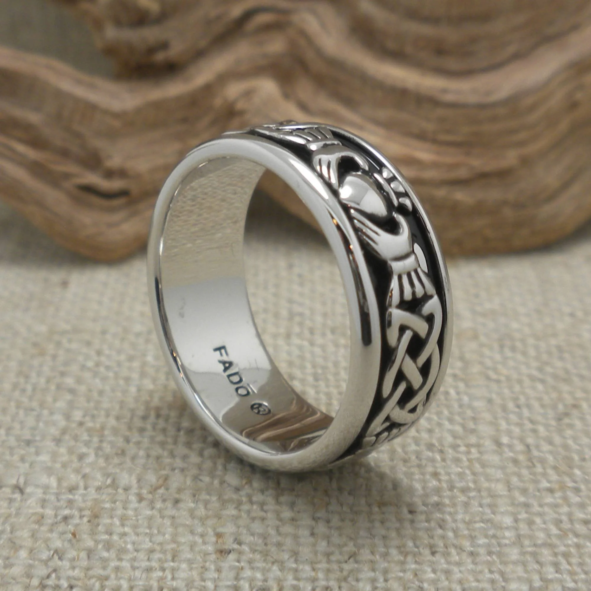 7 mm Corrib Claddagh Wedding Ring by FADO