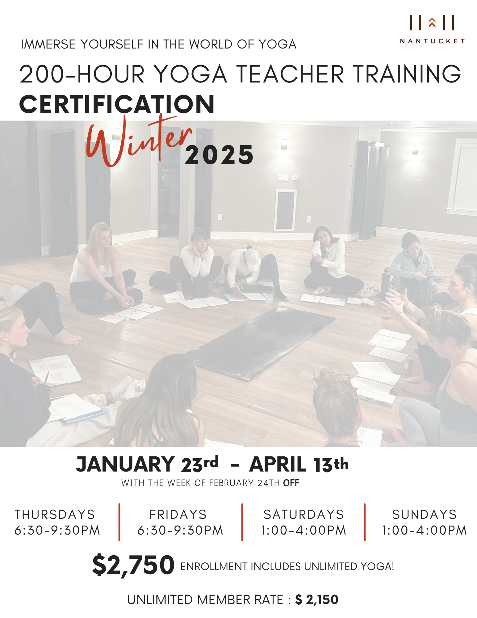 January 23- April 13th, 2025 Deposit