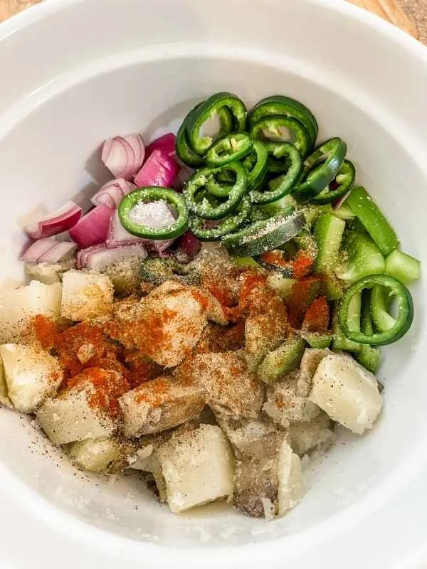 Crispy Air Fryer Breakfast Potatoes with Peppers and Onions — Macros