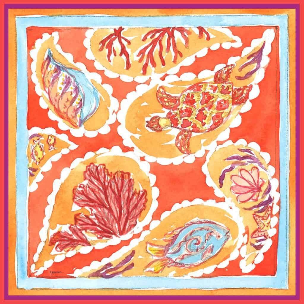 Grey Hall Design Silk Hand-Painted Scarf
