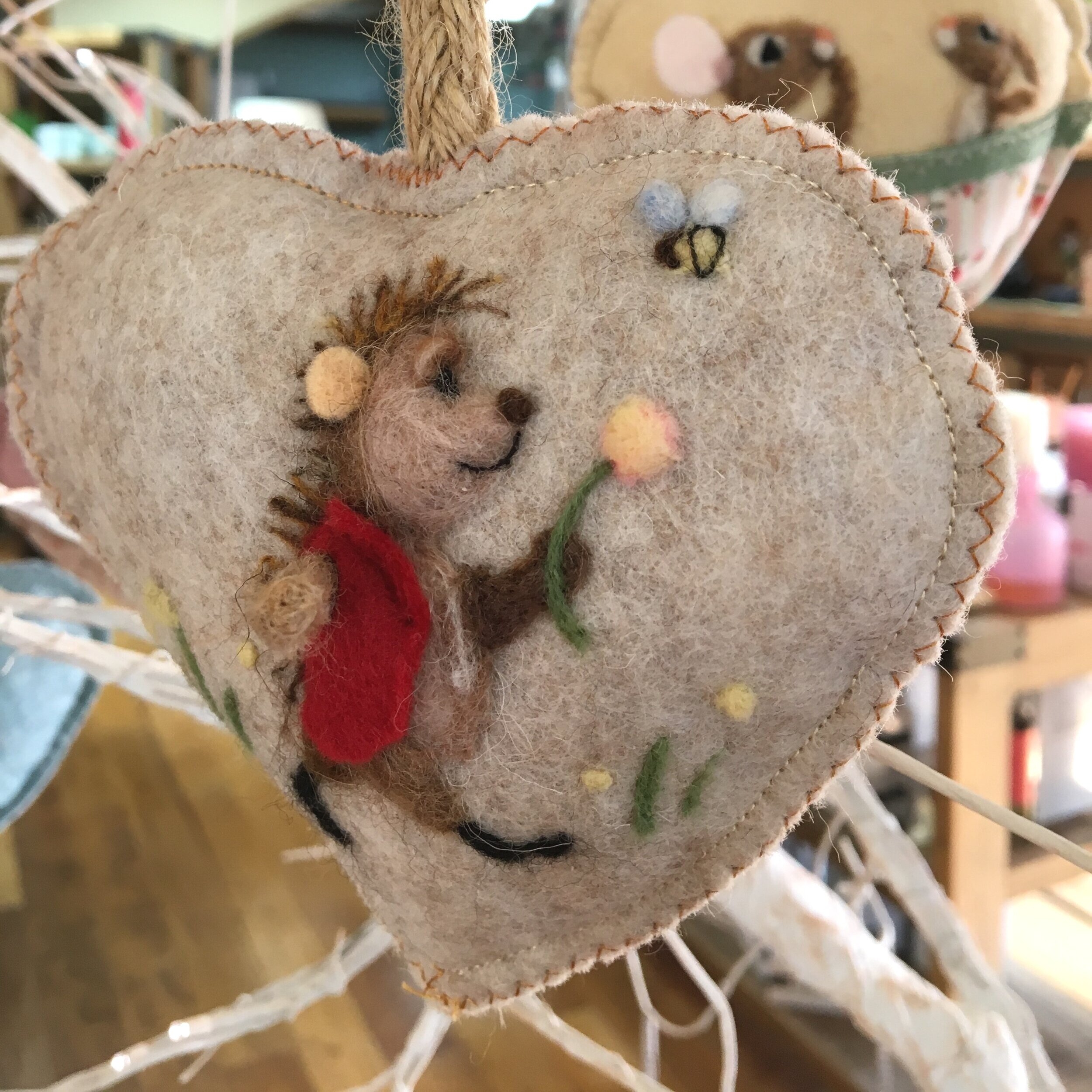 Hand Felted Heart Ornaments | swcs